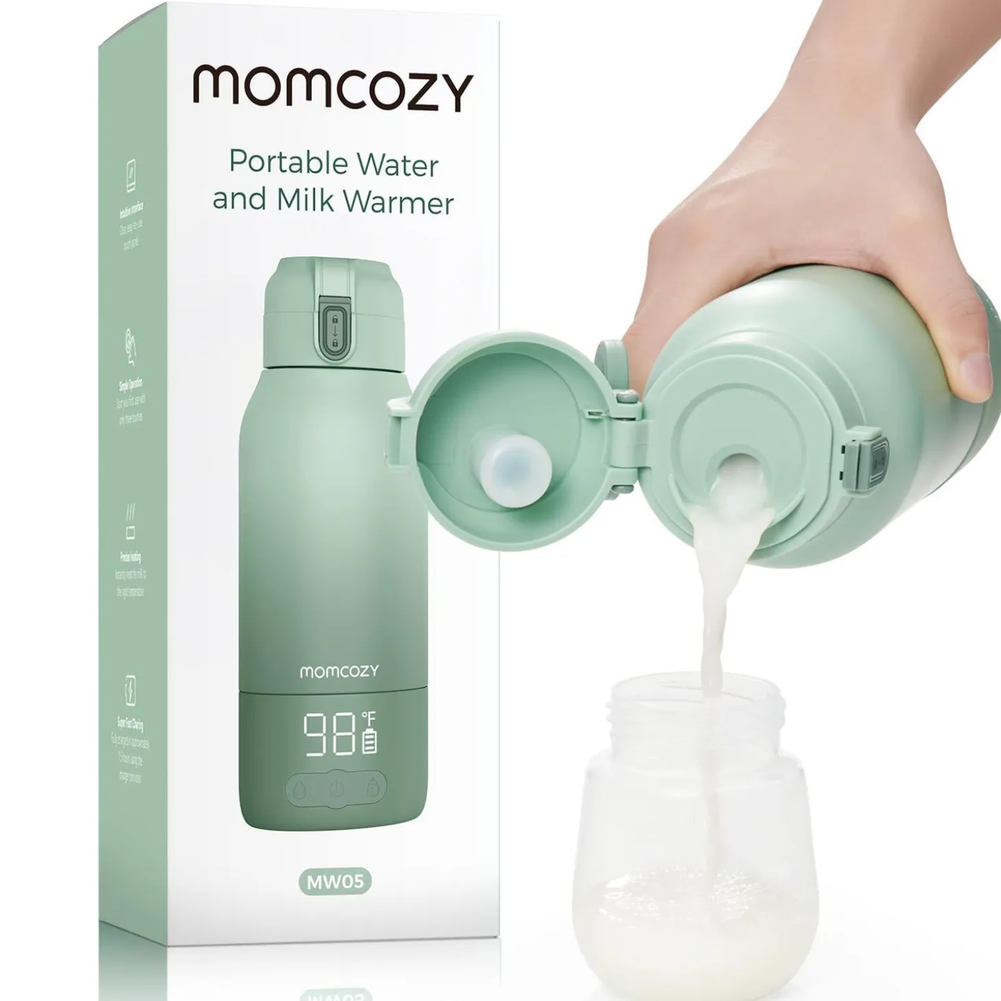 Momcozy Chauffe-Biberon nomade Vert 500 ml
