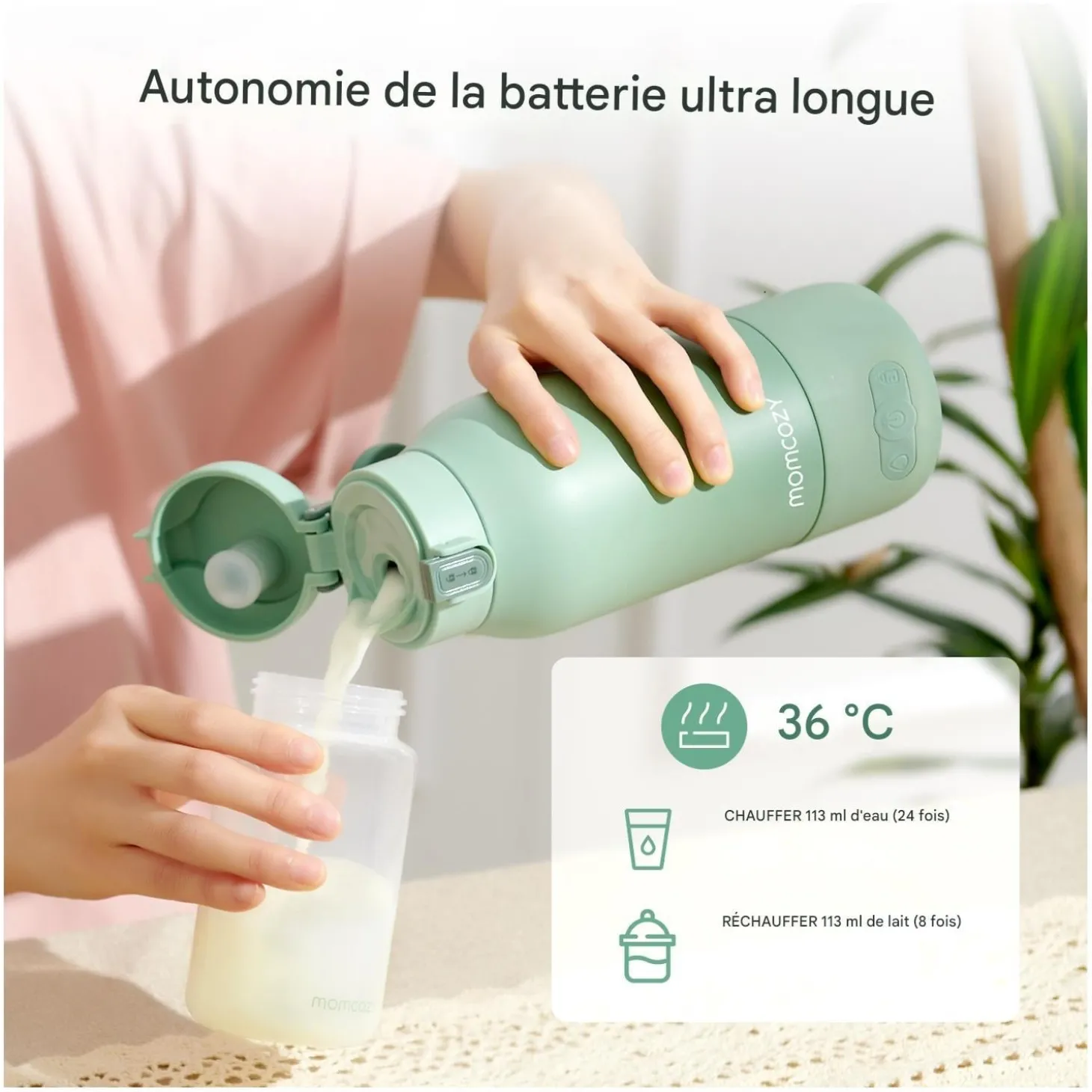 Momcozy Chauffe-Biberon nomade Vert 500 ml