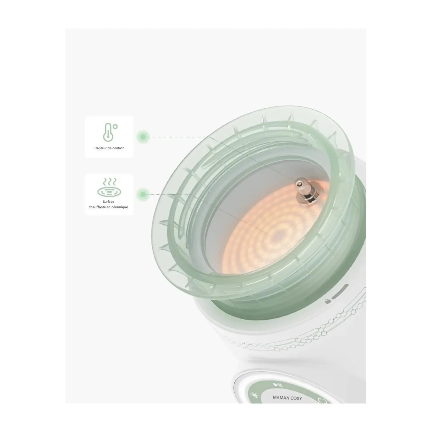 Momcozy Chauffe-biberon portable Blanc jusqu’à 180 ml