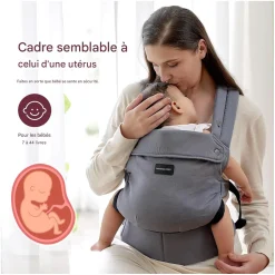 Momcozy Porte-bébé en coton Gris