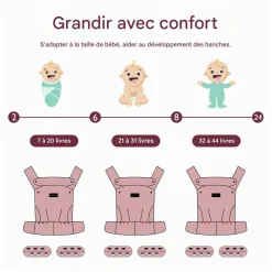 Momcozy Porte-bébé en coton Gris