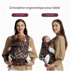 Momcozy                    Porte-bébé en coton    Leopard
