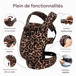 Momcozy Porte-bébé en coton Leopard