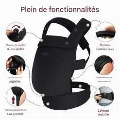 Momcozy                    Porte-bébé en coton    Noir