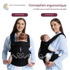 Momcozy                    Porte-bébé en coton    Noir