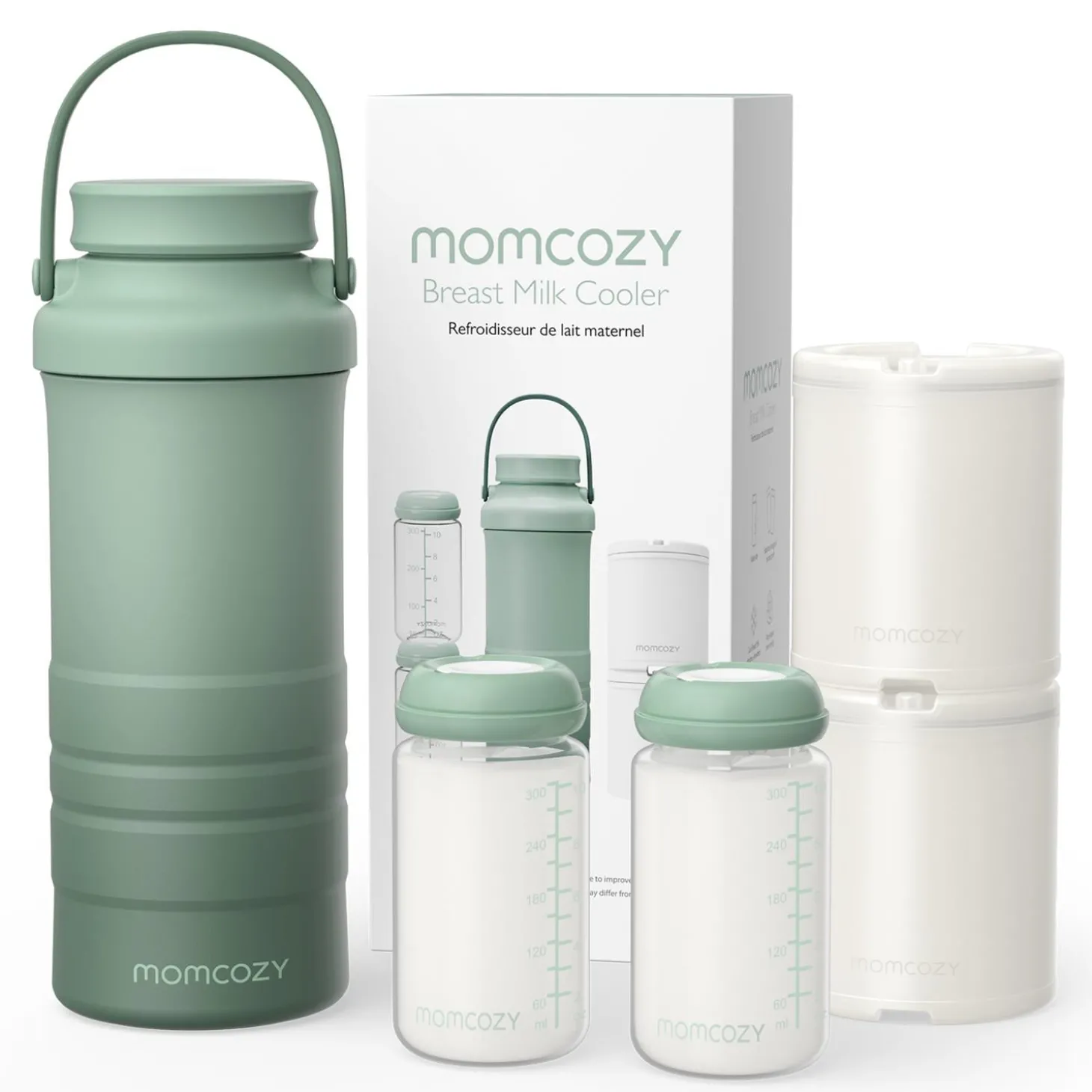 Momcozy Refroidisseur de lait maternel portable Vert 325 ml