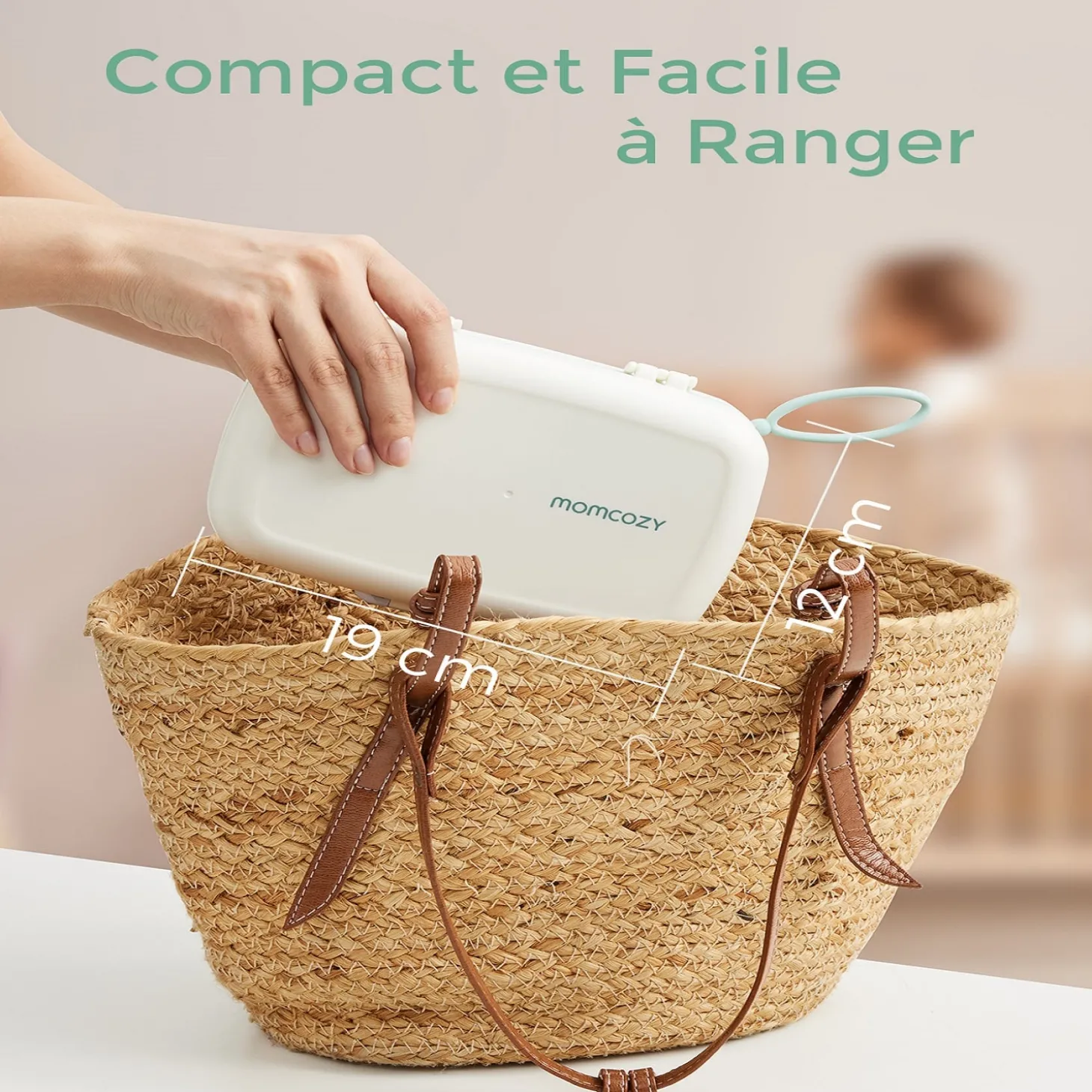 Momcozy Set de brosses de nettoyage de biberons 7-en-1 portable Blanc 7pièces