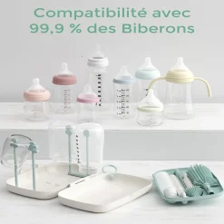 Momcozy Set de brosses de nettoyage de biberons 7-en-1 portable Blanc 7pièces