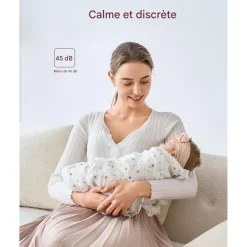 Momcozy                    Tire Lait Air 1 Mobile Double    Blanc/ Rose