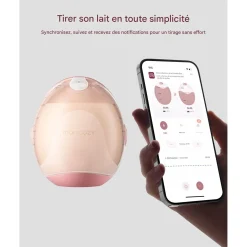 Momcozy                    Tire Lait Air 1 Mobile Double    Blanc/ Rose