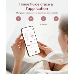 Momcozy                    Tire Lait Air 1 Mobile Double    Blanc/ Rose