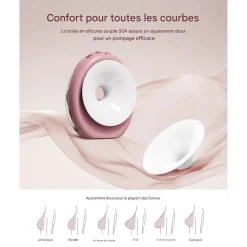 Momcozy                    Tire Lait Air 1 Mobile Double    Blanc/ Rose