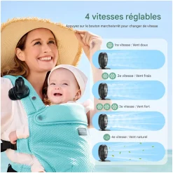 Momcozy Ventilateur à clip pour poussette Noir