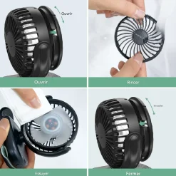 Momcozy Ventilateur à clip pour poussette Noir