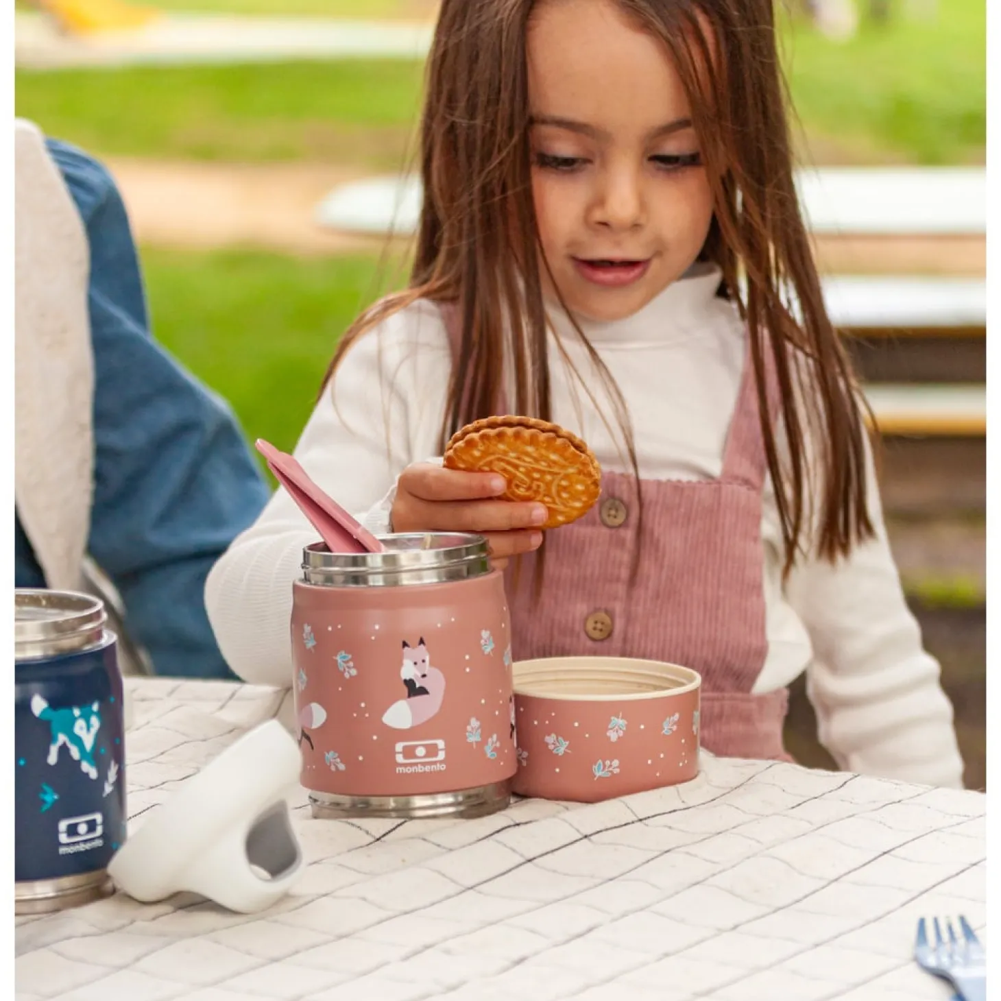 Monbento Kids Boîte à encas isotherme Handy Fox 350 ml + 100 ml