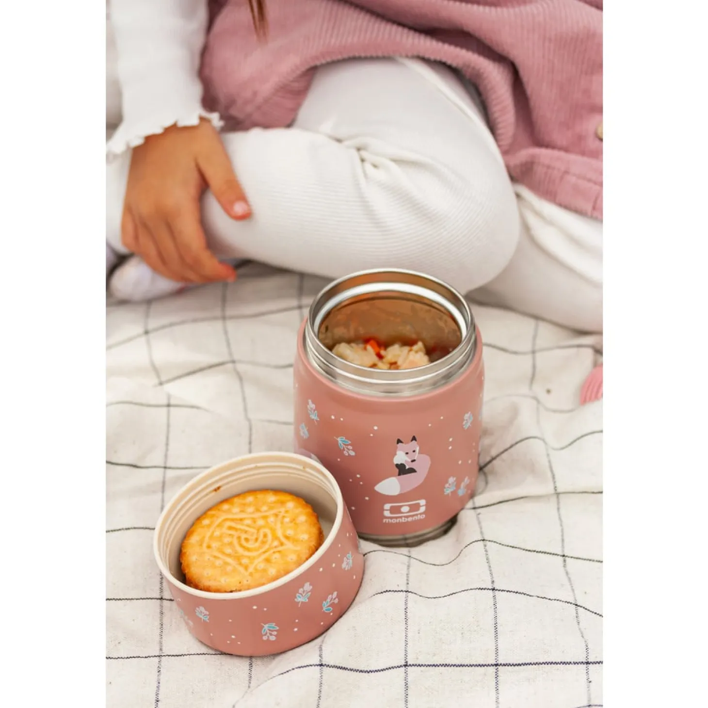 Monbento Kids Boîte à encas isotherme Handy Fox 350 ml + 100 ml