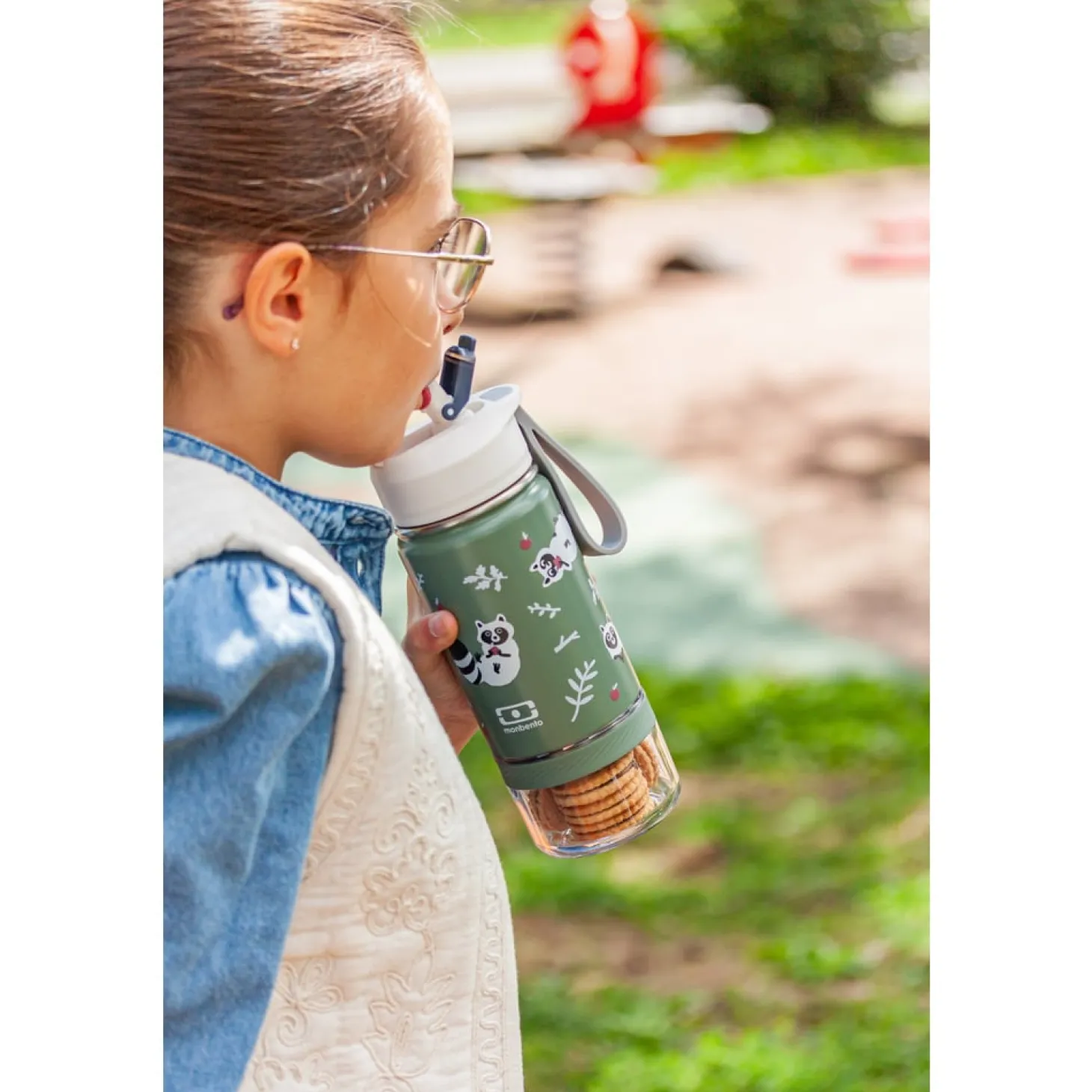 Monbento Kids Gourde 2en1 Twisty Wolf 300 ml + 120 ml
