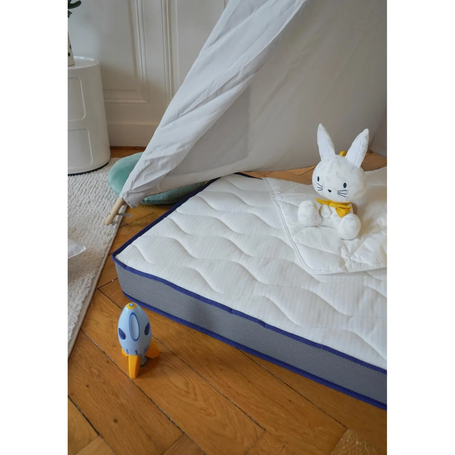 Mon P'tit Dodo Matelas Dodotendre déhoussable Blanc/Anthracite 60x120 cm
