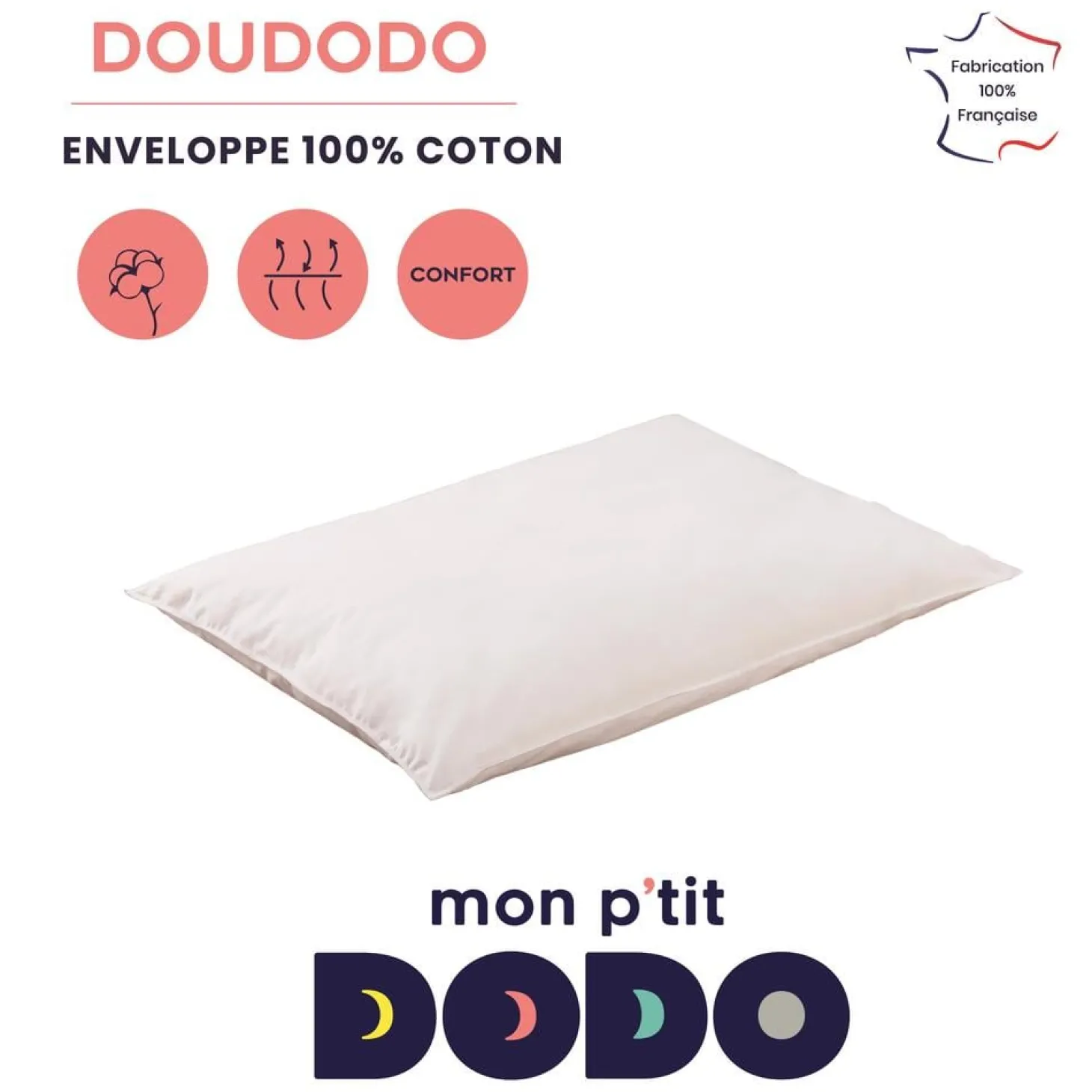 Mon P'tit Dodo Oreiller Doudodo Blanc 40x60 cm