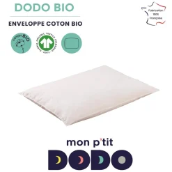 Mon P'tit Dodo                    Oreiller en coton bio    Blanc            40x60 cm
