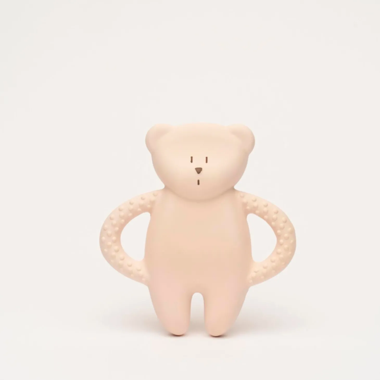 Moonie Jouet de dentition ourson en caoutchouc naturel Rose