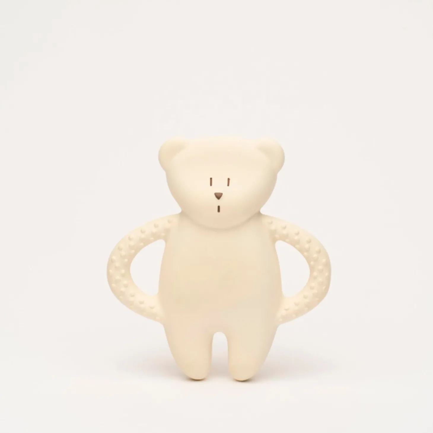 Moonie Jouet de dentition ourson en caoutchouc naturel Blanc Polaire