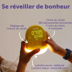 Morphée                    Réveil éducatif & veilleuse Sunny    Jaune