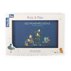 Moulin Roty                    Album souvenirs d'école (36p) Puce & Pilou    Bleu