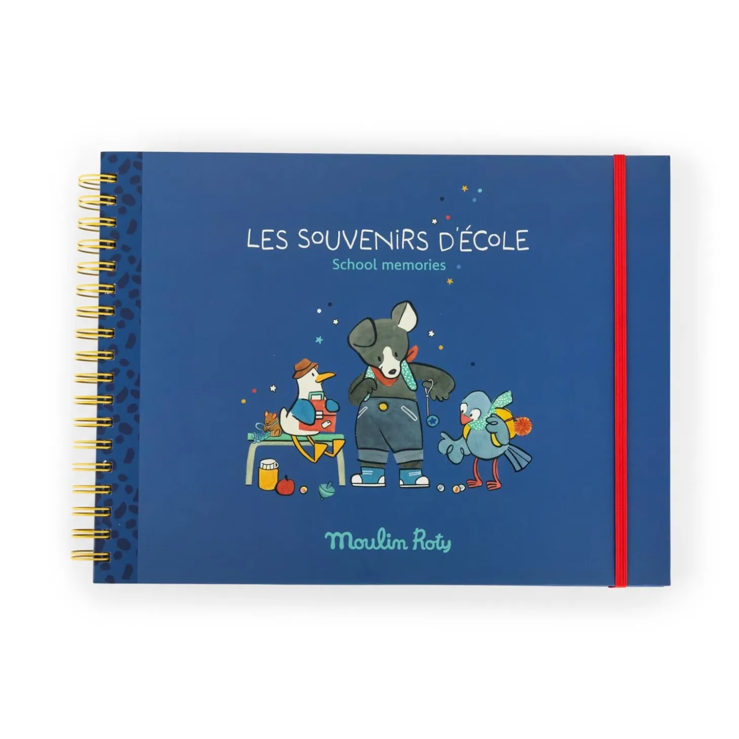 Moulin Roty Album souvenirs d'école (36p) Puce & Pilou Bleu