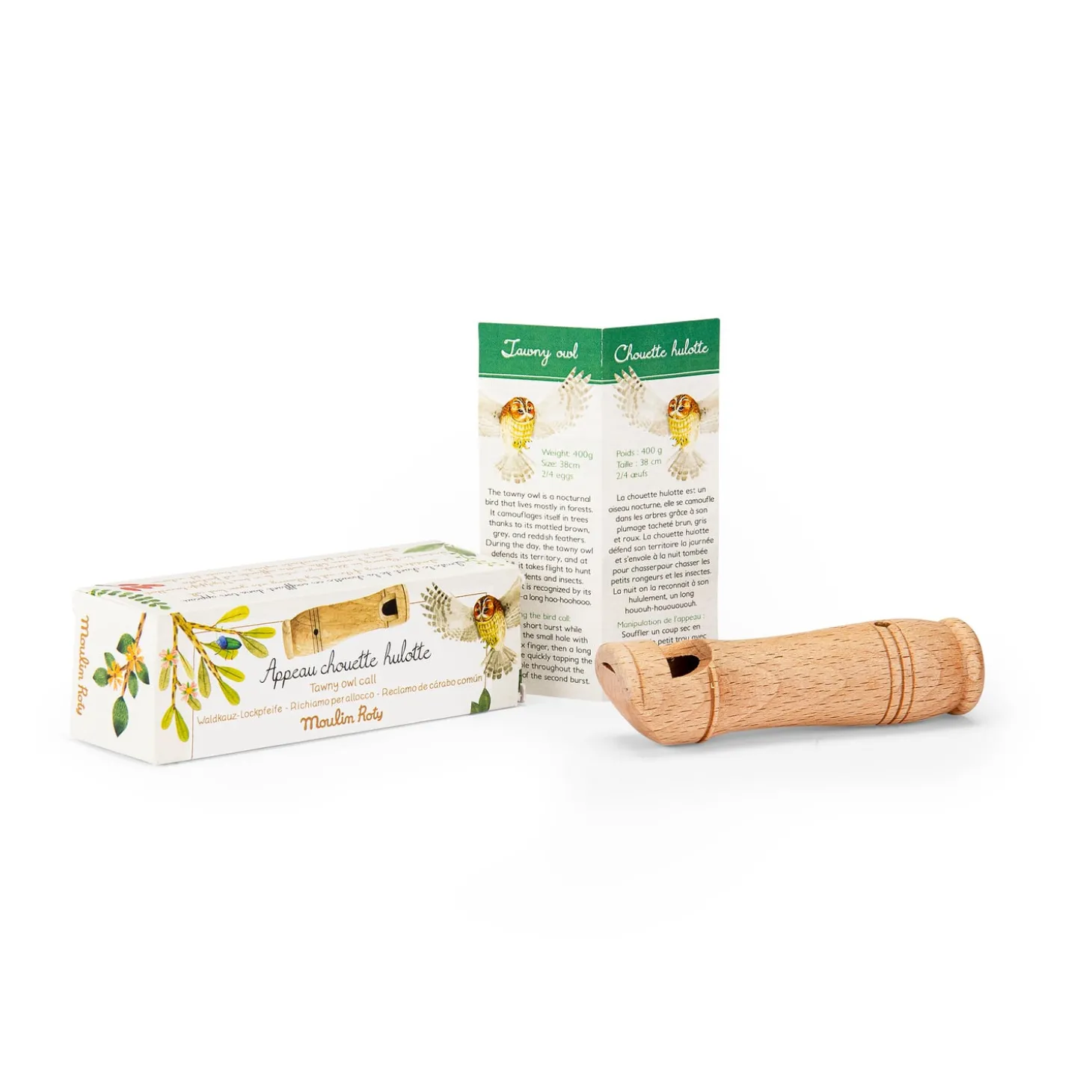 Moulin Roty Appeau bois Chouette hulotte Le Botaniste Le Jardin du Moulin Bois