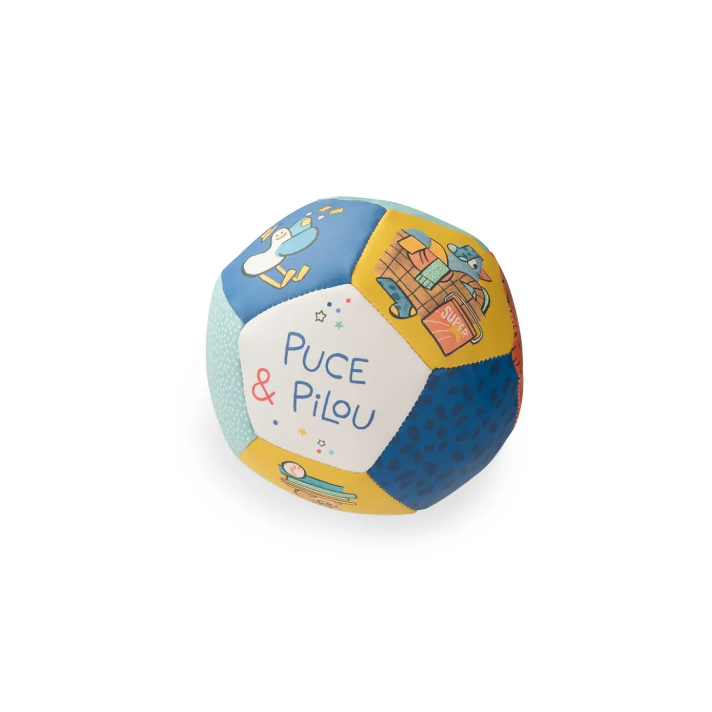 Moulin Roty Ballon souple Puce & Pilou Multicolore