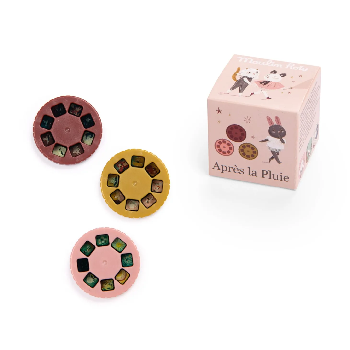 Moulin Roty Boîte de 3 disques pour lampe à histoires Après la pluie Multicolore