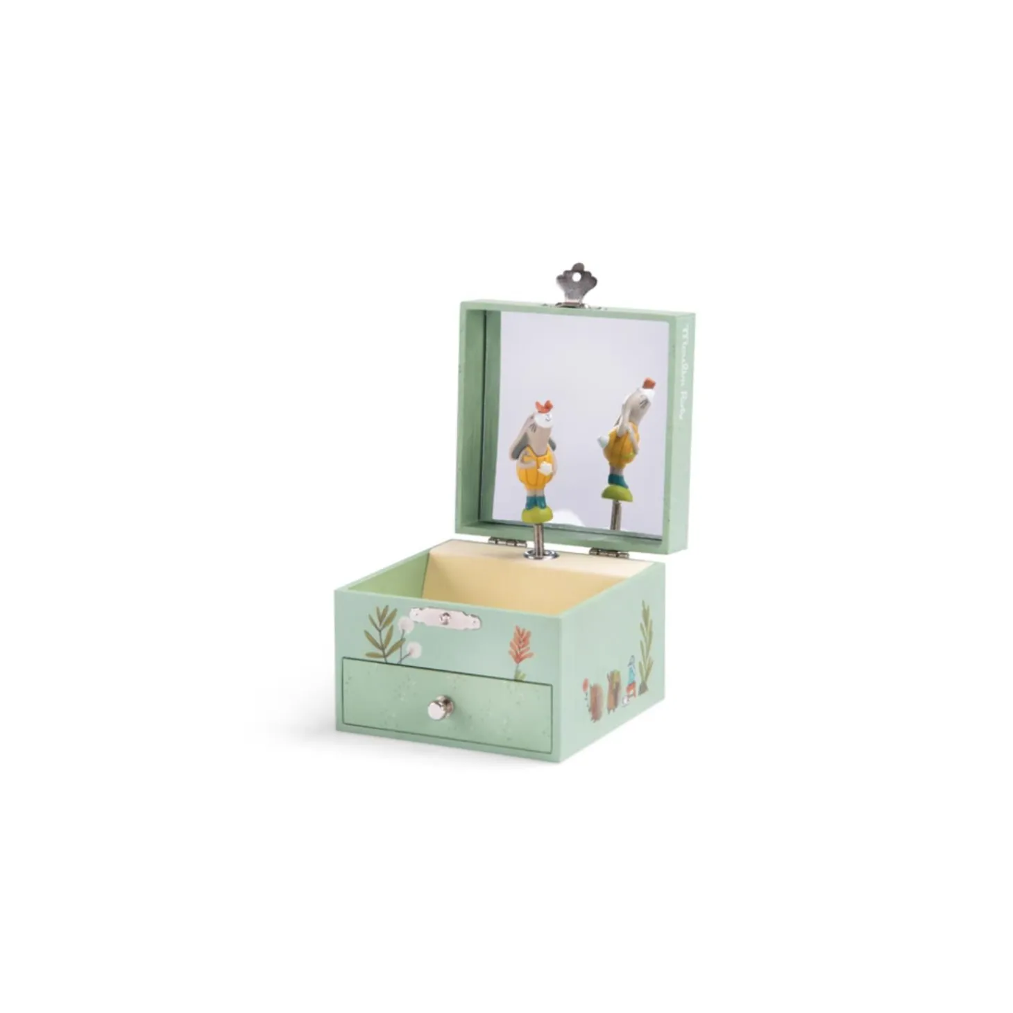 Moulin Roty Boîte à musique Trois petits lapins Vert
