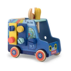 Moulin Roty                    Camionnette d'activités bricoleur Puce & Pilou    Bleu/rouge