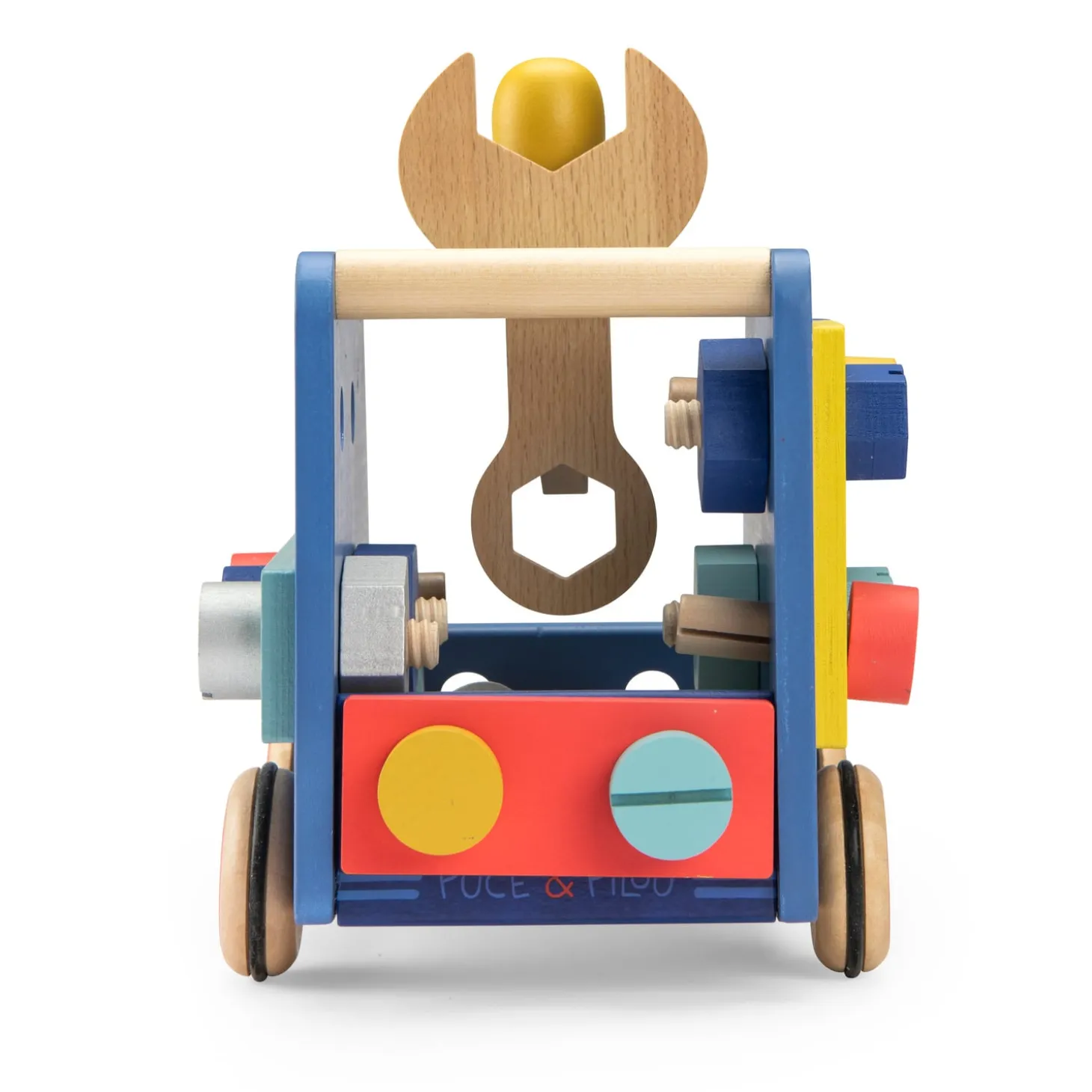 Moulin Roty Camionnette d'activités bricoleur Puce & Pilou Bleu/rouge