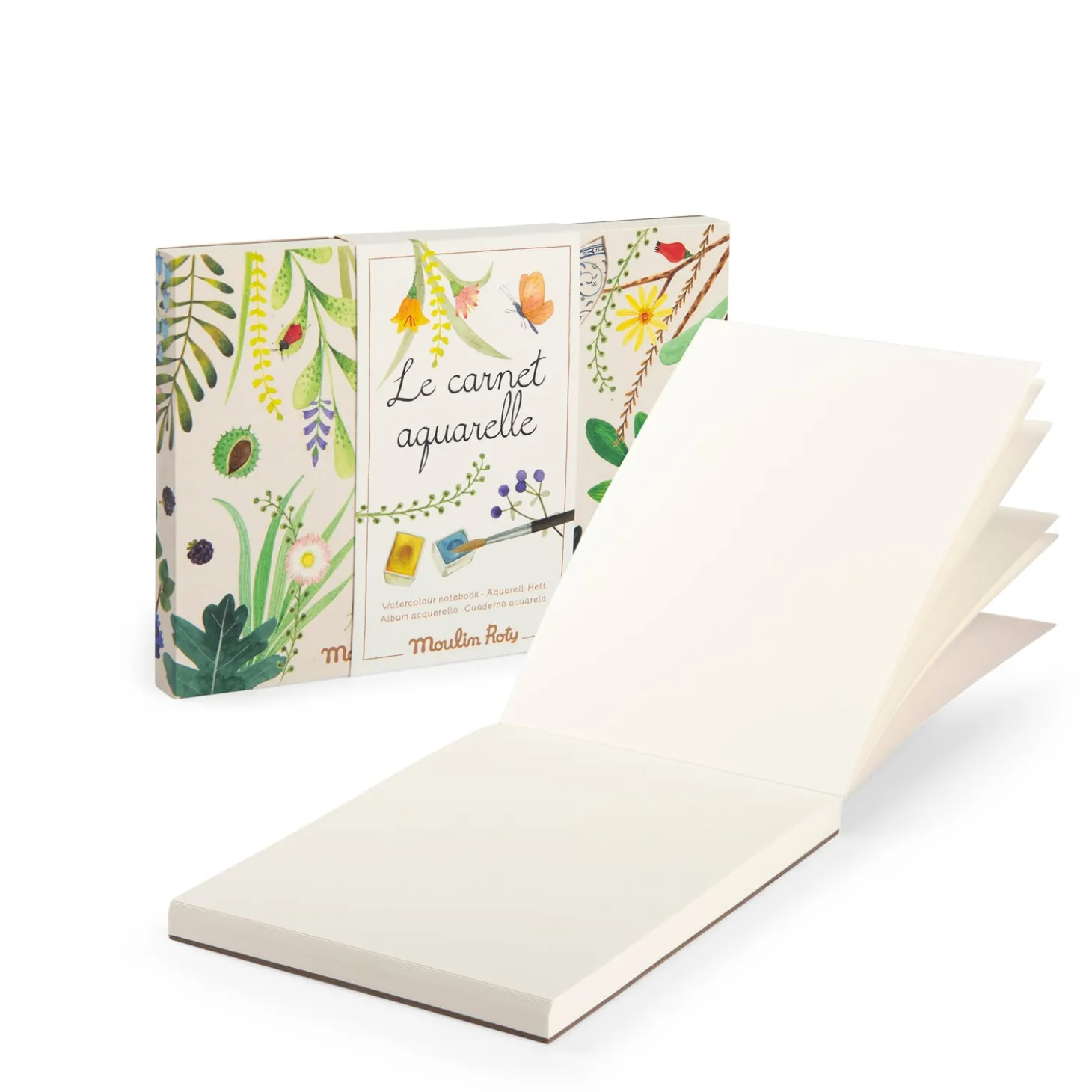 Moulin Roty Carnet aquarelle Le jardin du moulin Multicolore