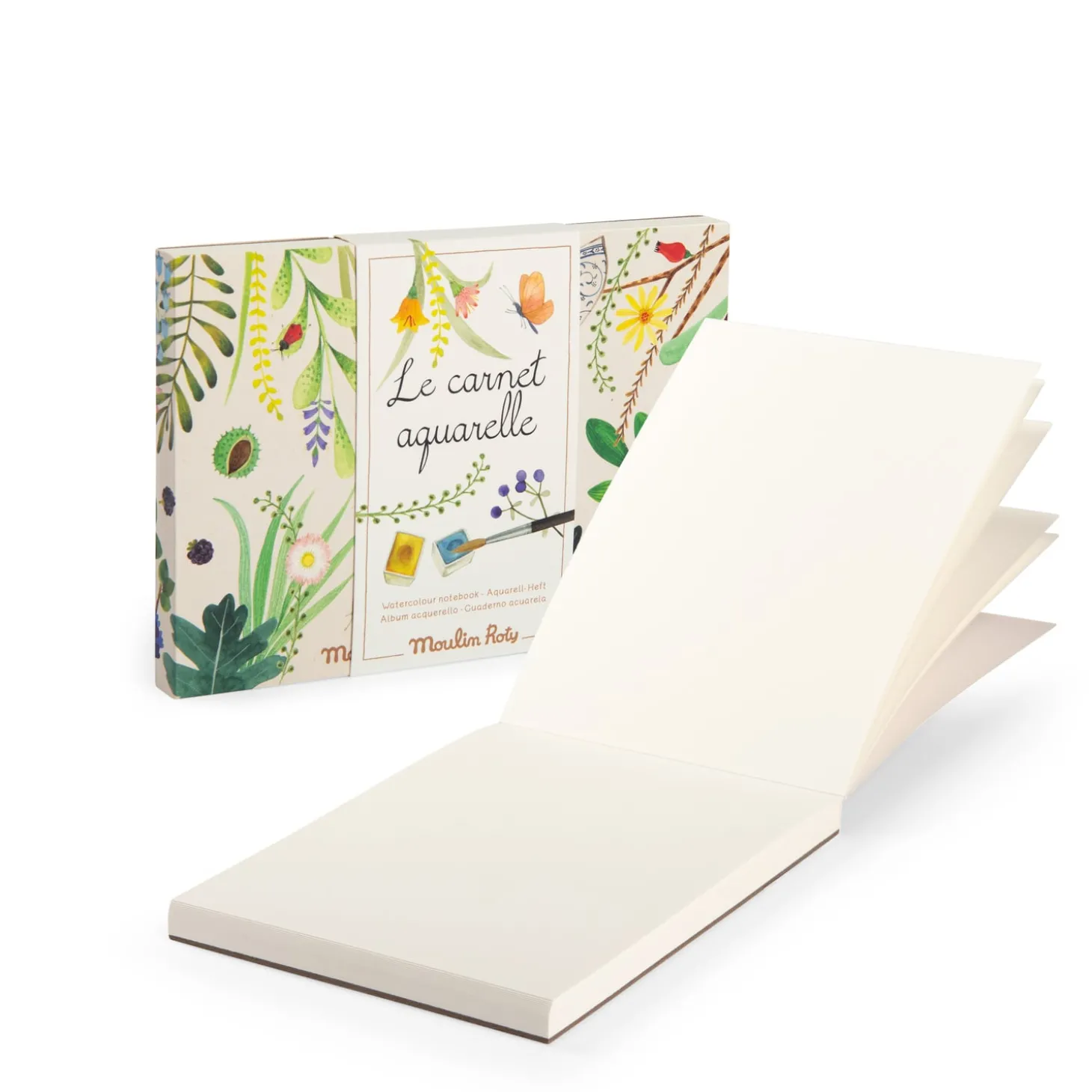Moulin Roty Carnet aquarelle Le jardin du moulin Multicolore