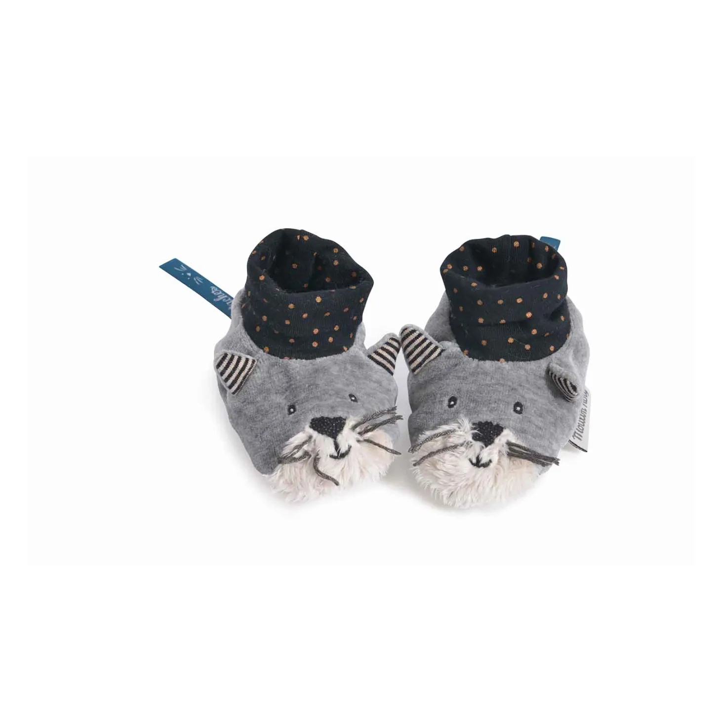 Moulin Roty Chaussons chat Fernand Les Moustaches Mixte 0-6 mois