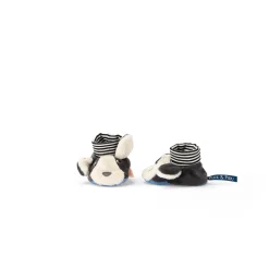 Moulin Roty Chaussons chien Puce Puce & Pilou Bleu/Crème 0-6 mois