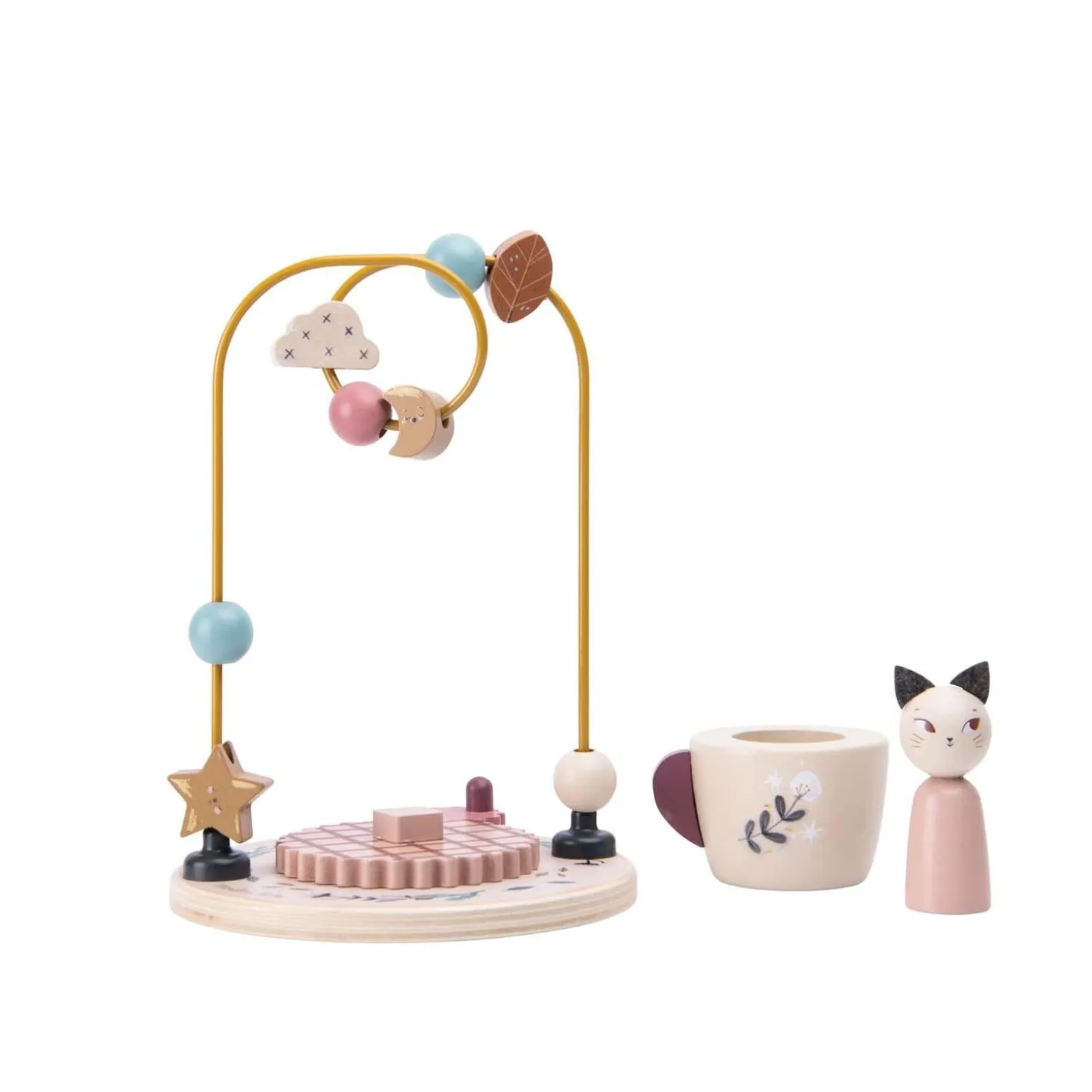 Moulin Roty Circuit de perles avec empilable Après la pluie Multicolore