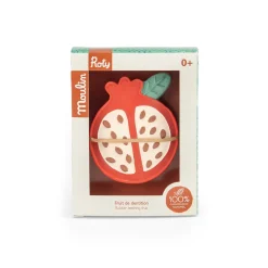 Moulin Roty Fruit de dentition en caoutchouc naturel La forêt Mawa Rouge