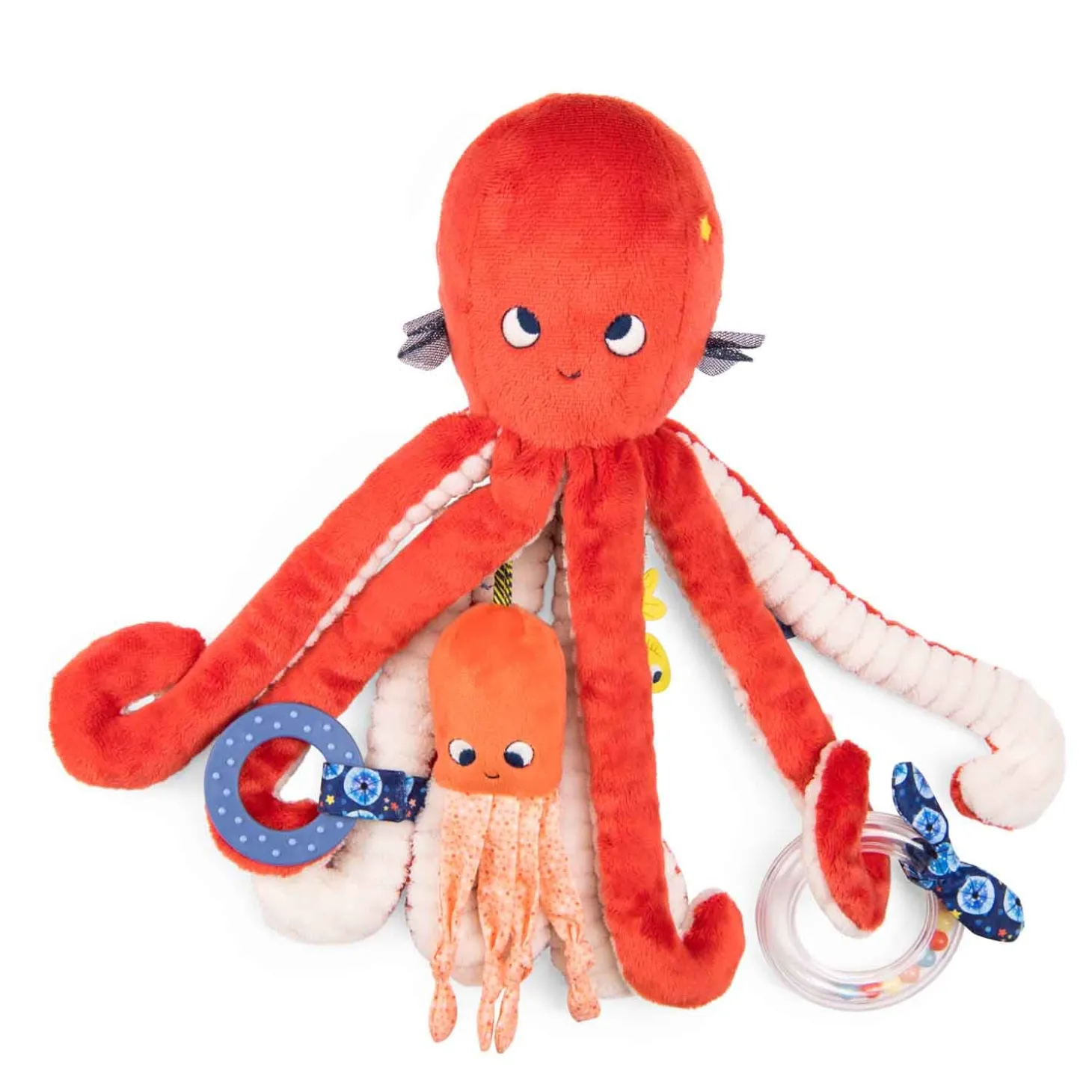 Moulin Roty Grand poulpe d'activités Les aventures de Paulie Rouge/Crème 35 cm