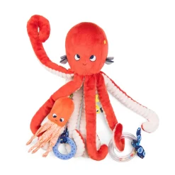 Moulin Roty Grand poulpe d'activités Les aventures de Paulie Rouge/Crème 35 cm