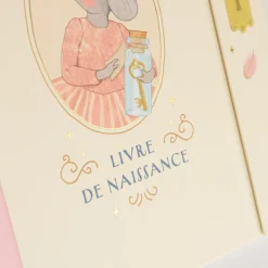 Moulin Roty Livre de naissance La petite école de danse Crème/Rose
