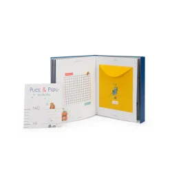 Moulin Roty Livre de naissance Puce & Pilou (80 pages) Bleu