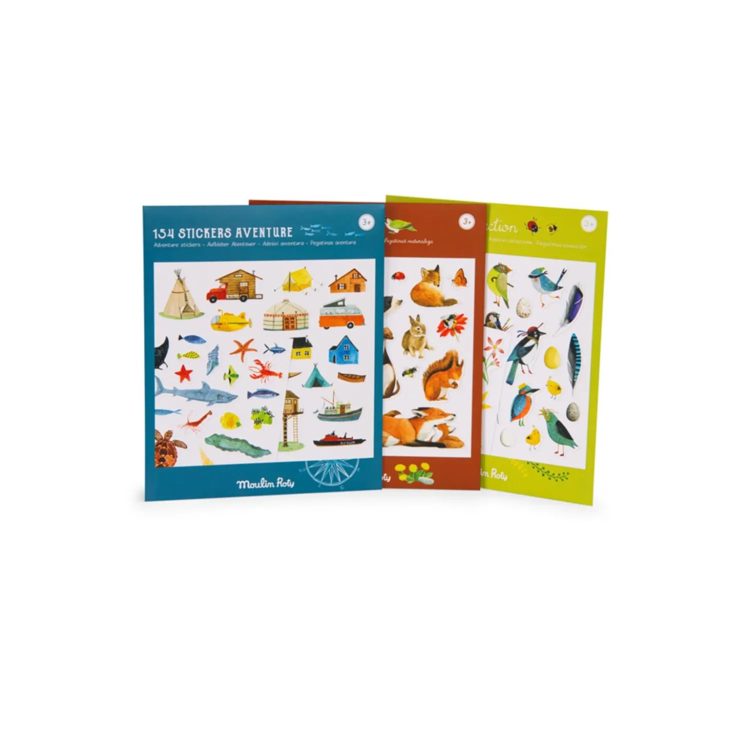 Moulin Roty Pochette stickers Le botaniste Le Jardin du Moulin Multicolore