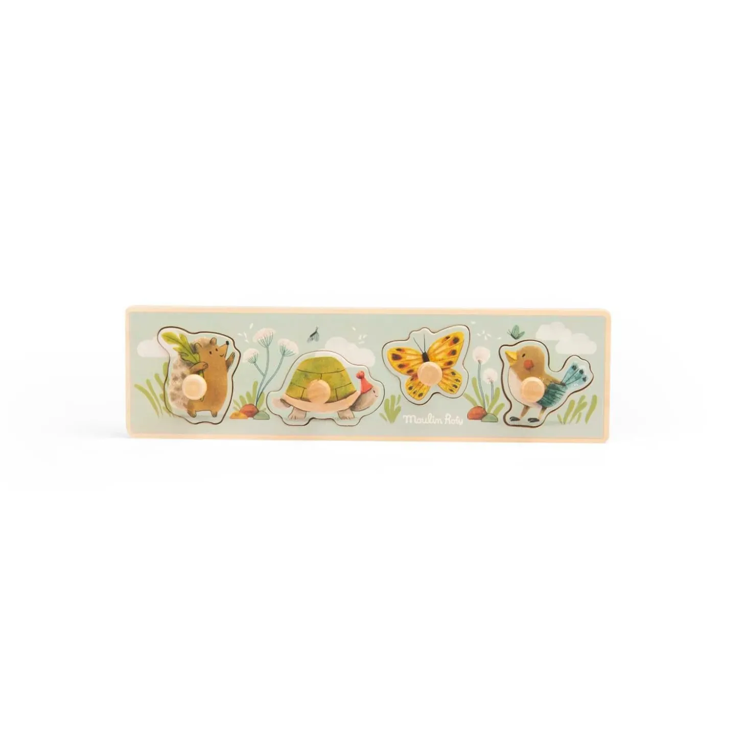 Moulin Roty Puzzle encastrable 4 animaux Trois petits lapins Multicolore