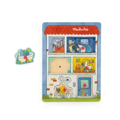 Moulin Roty                    Puzzle sonore Puce & Pilou    Multicolore