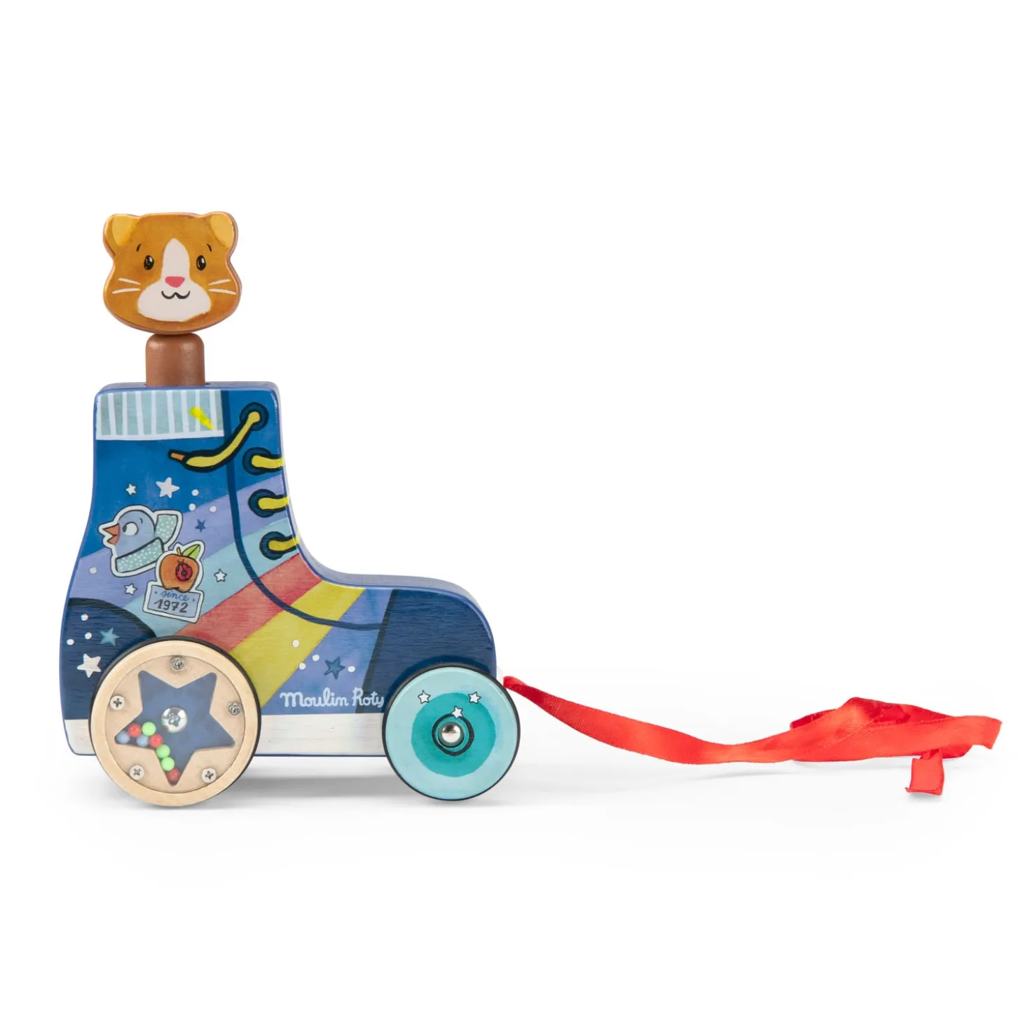 Moulin Roty Roller à tirer Puce & Pilou Multicolore