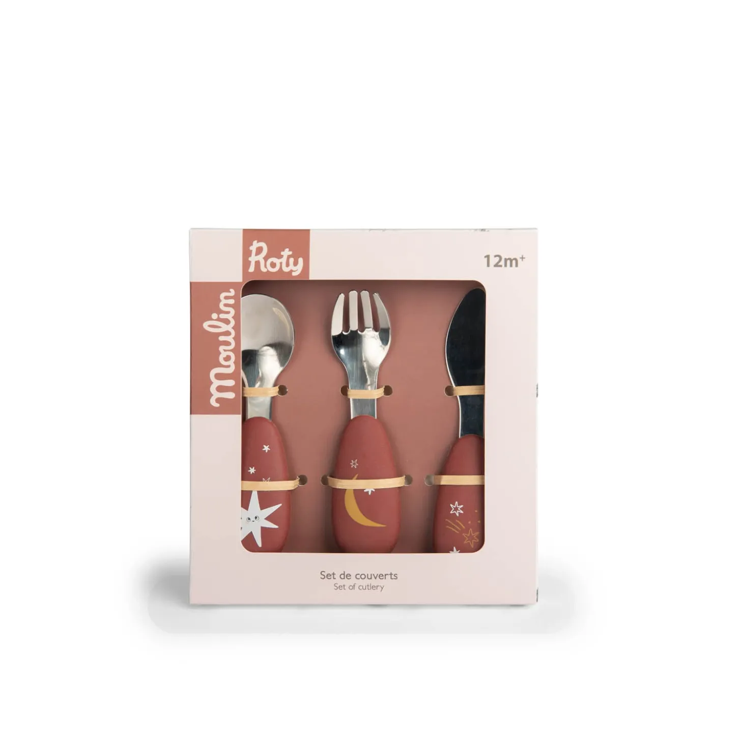 Moulin Roty Set couverts silicone Après la pluie Rouge
